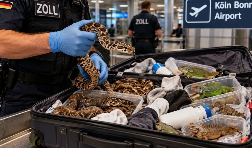 Havalimanında akılalmaz olay! Valizden 37 zehirli yılan çıktı