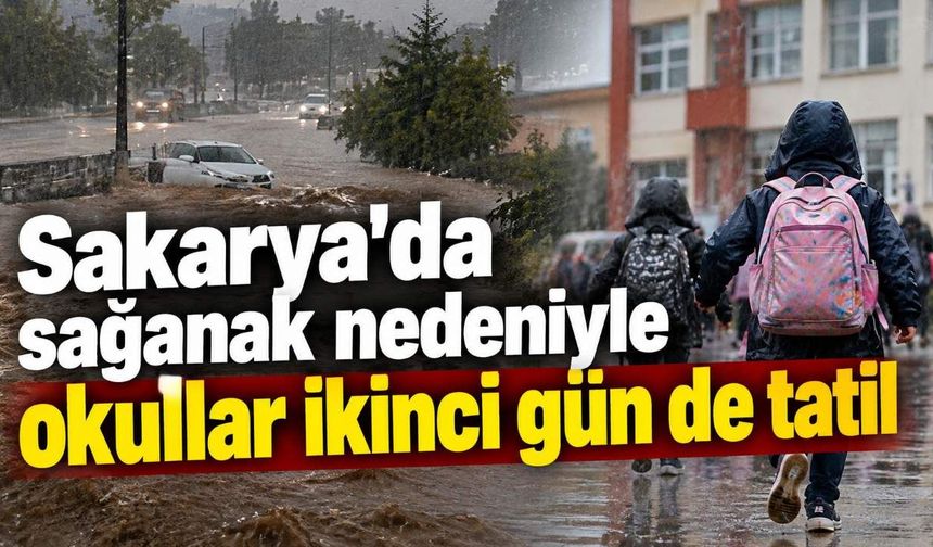 Sakarya'da sağanak nedeniyle okullar ikinci gün de tatil