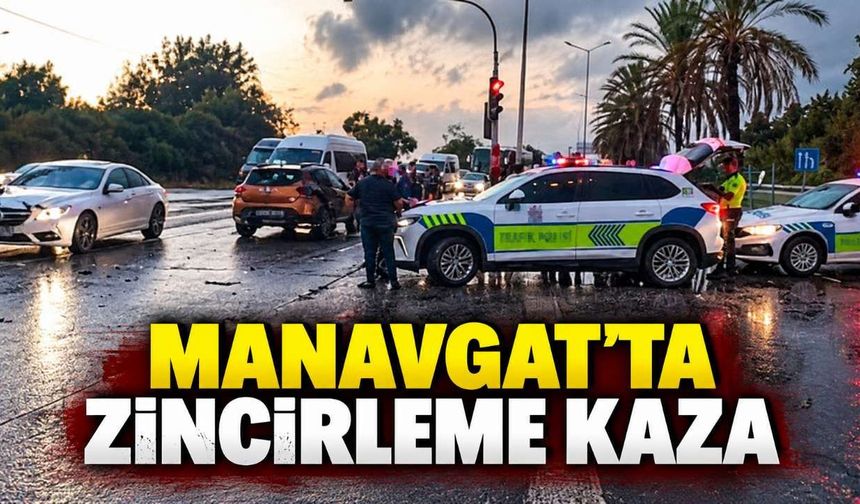 Manavgat'ta üç aracın karıştığı zincirleme kazada 2 yaralı