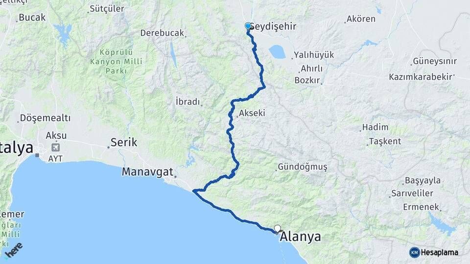 Alanya - Seydişehir Arası Kaç Kilometre? İşte En Kısa ve En Hızlı Güzergâh