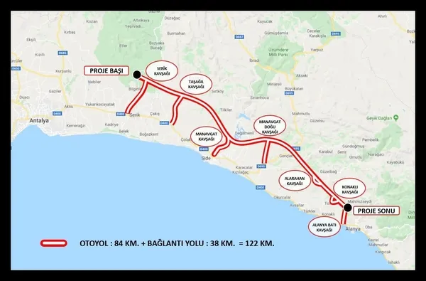 Proje bitince Antalya-Alanya arası mesafe kısalacak