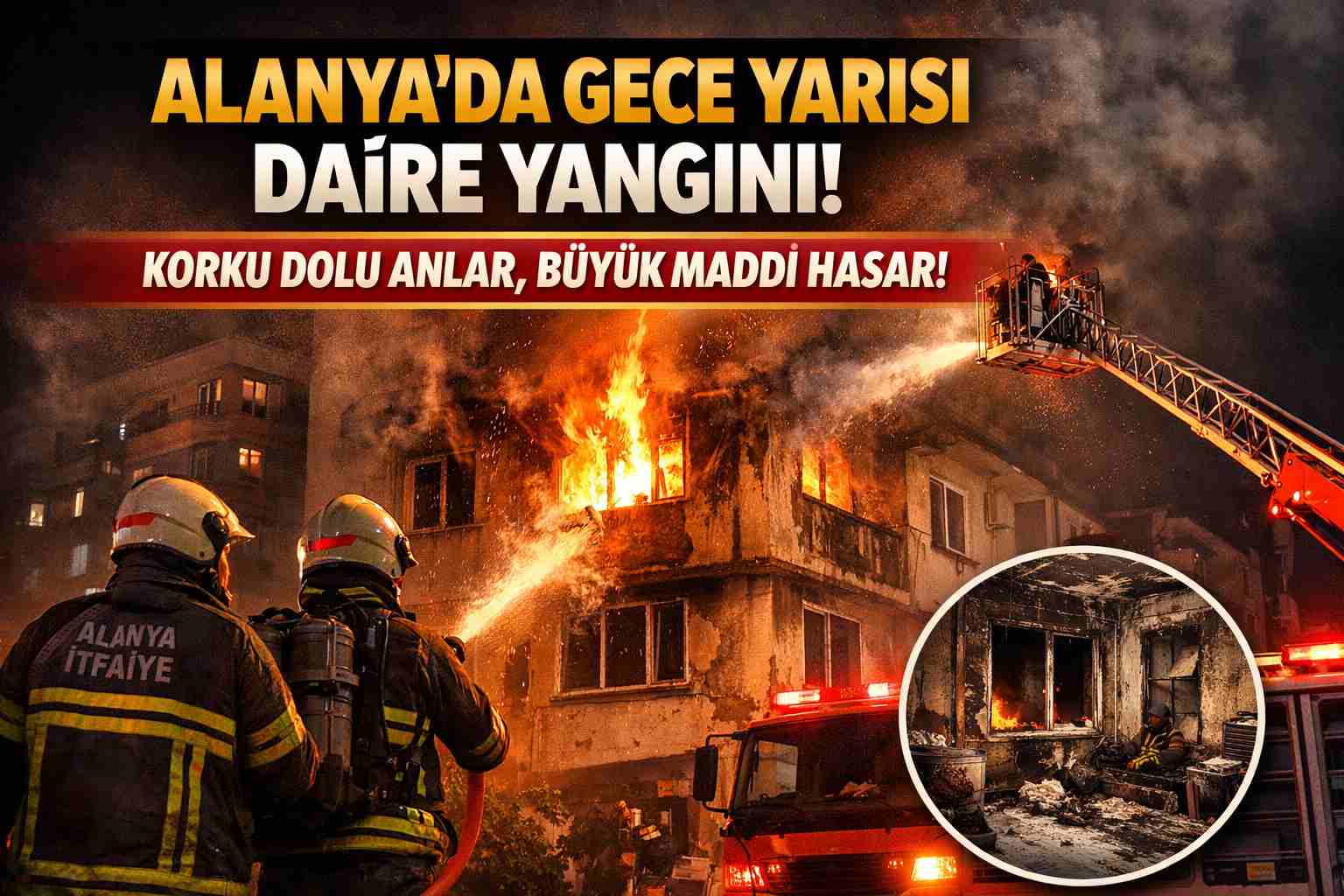 Alanya'da korku dolu anlar: Apartmanı alevler sardı
