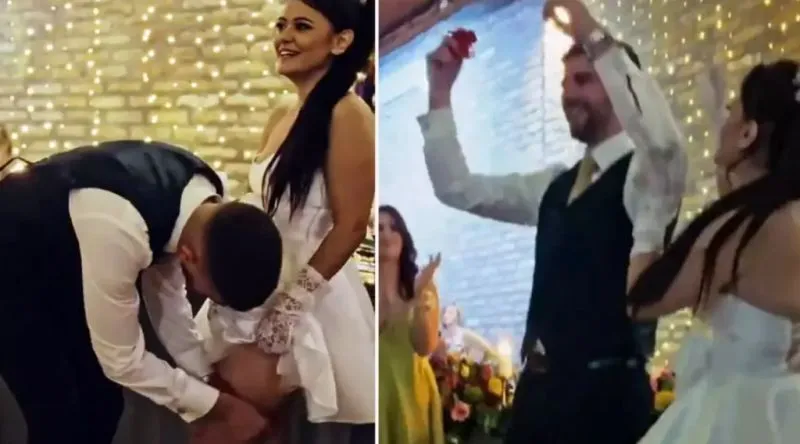 Gelinin iç çamaşırını çıkaran damat bekar arkadaşlarına attı!