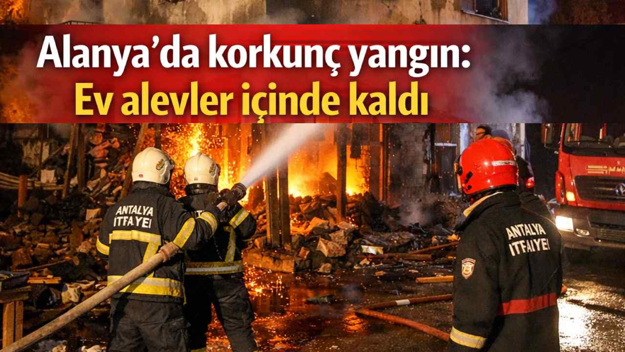 Alanya'da korkunç yangın: Ev alevler içinde kaldı