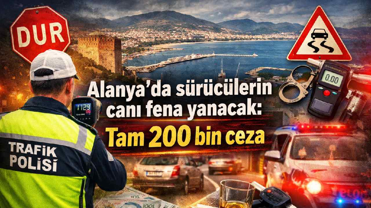 Alanya’da trafik cezaları 200 bin TL’ye kadar çıktı