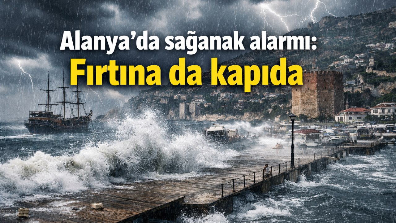 Alanya'da sağanak alarmı: Fırtına da kapıda