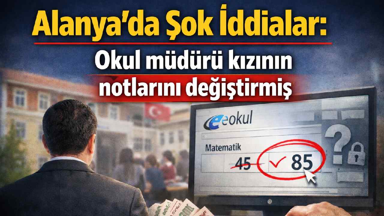 Alanya'da şok iddialar: Okul müdürü kızının notlarını değiştirmiş