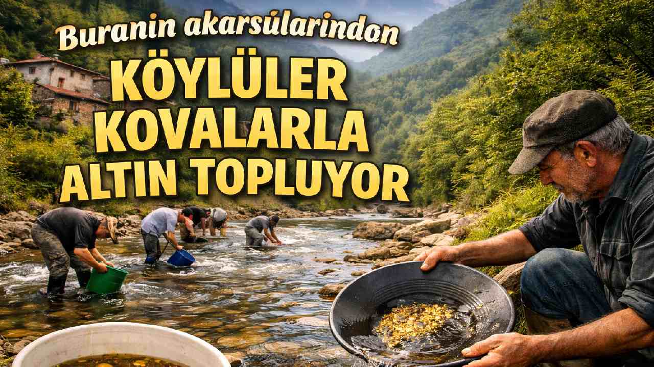 Buranın akarsularından köylüler kovalarla altın topluyor