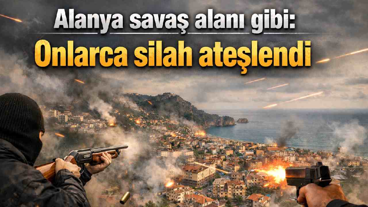 Alanya savaş alanı gibi: Onlarca silah ateşlendi