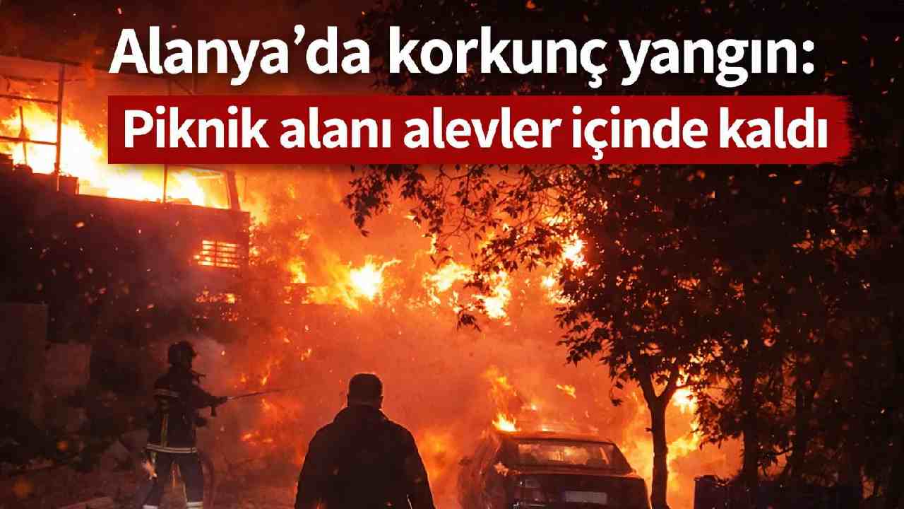 Alanya'da korkunç yangın: Piknik alanı alevler içinde kaldı