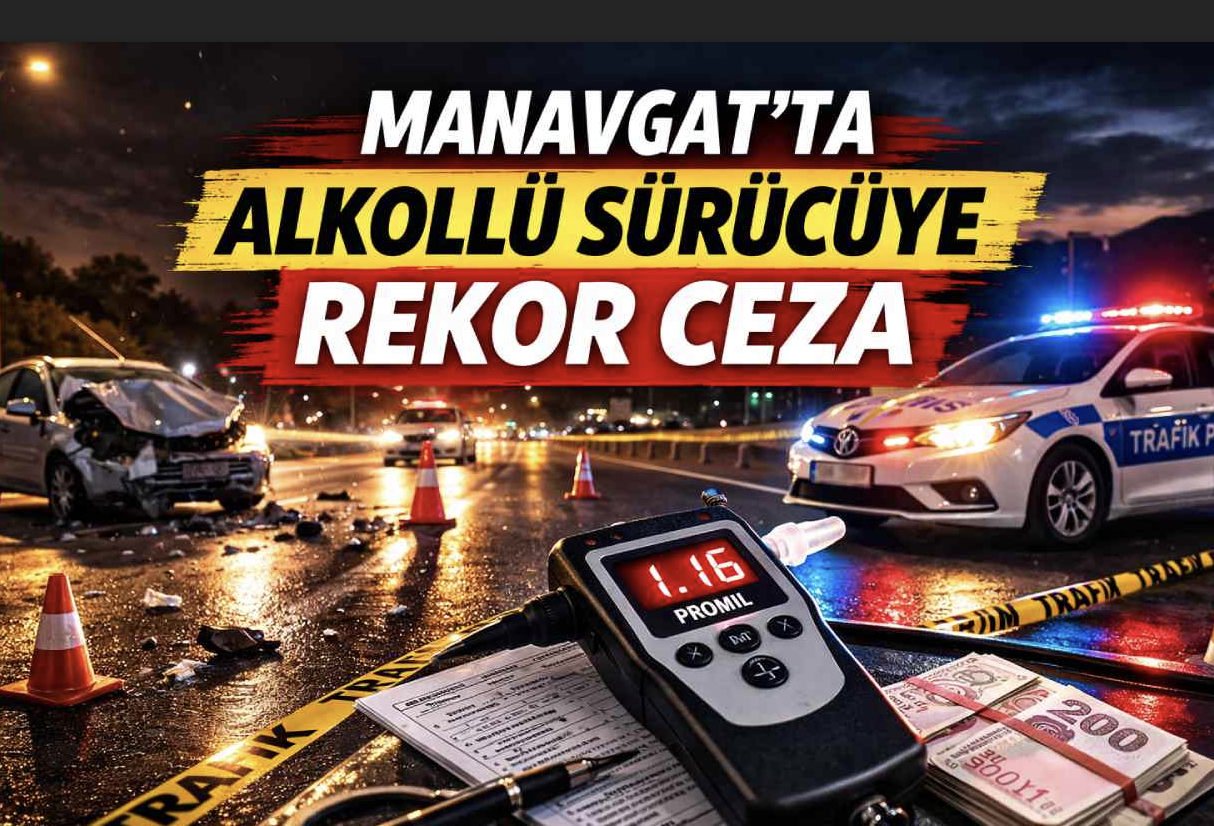 Manavgat’ta alkollü sürücüye rekor ceza