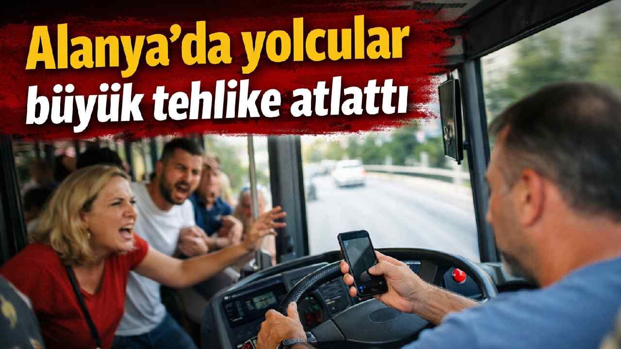 Alanya'da yolcular büyük tehlike atlattı