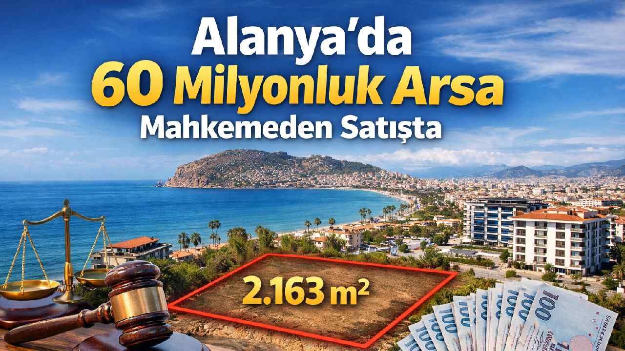 Alanya'da 60 milyonluk arsa mahkemeden satışta