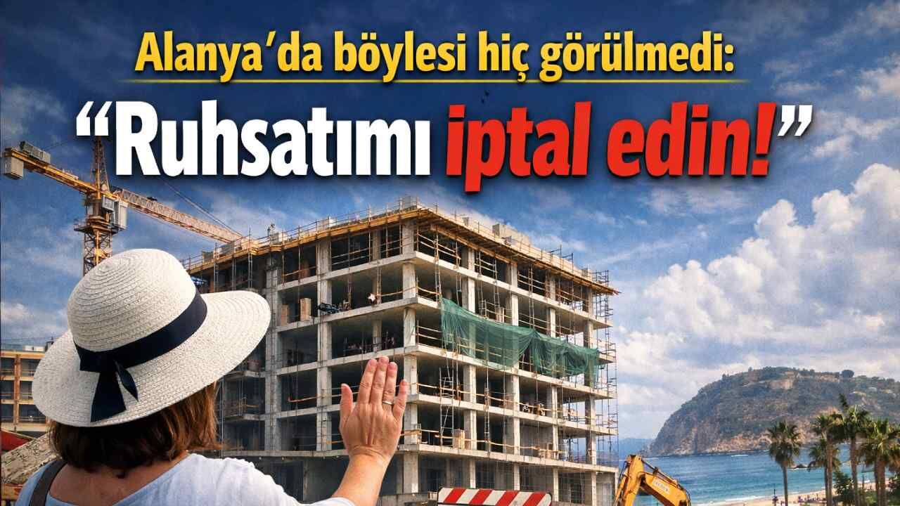 Alanya'da böylesi görülmedi: Arsa sahibi “Ruhsatımı iptal edin” dedi, inşaat yine de sürüyor