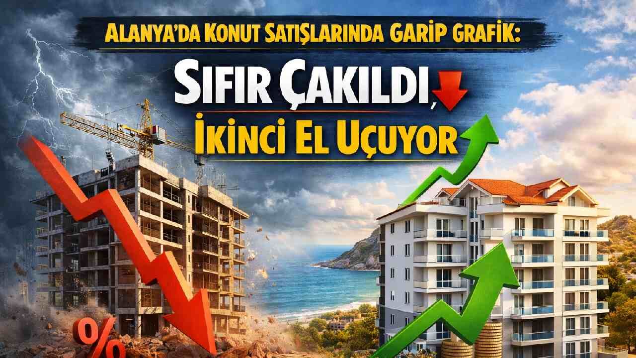 Alanya'da konut satışlarında garip grafik: Sıfır çakıldı, ikinci el uçuyor