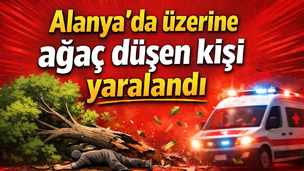 Alanya’da üzerine ağaç düşen kişi yaralandı