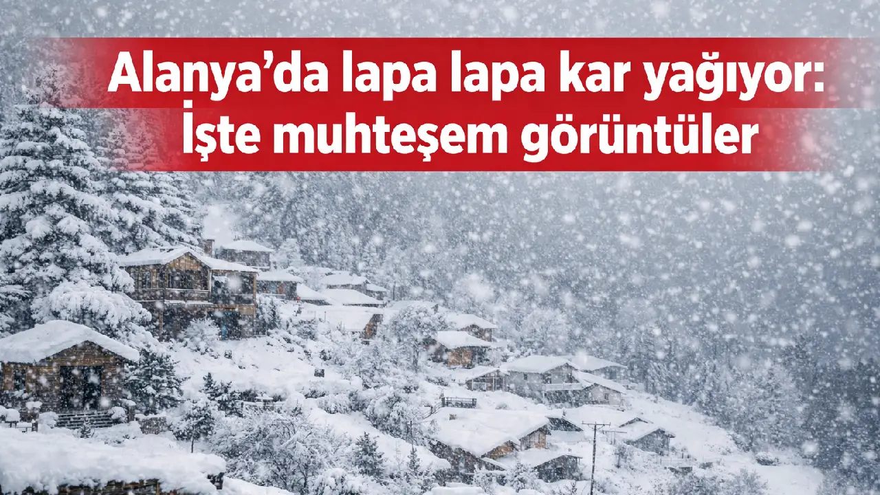 Alanya'da lapa lapa kar yağıyor: İşte muhteşem görüntüler
