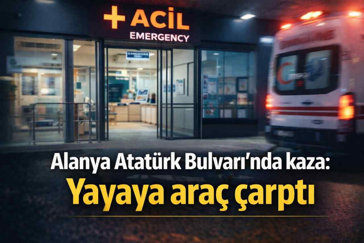 Alanya Atatürk Bulvarı’nda kaza: Yayaya araç çarptı