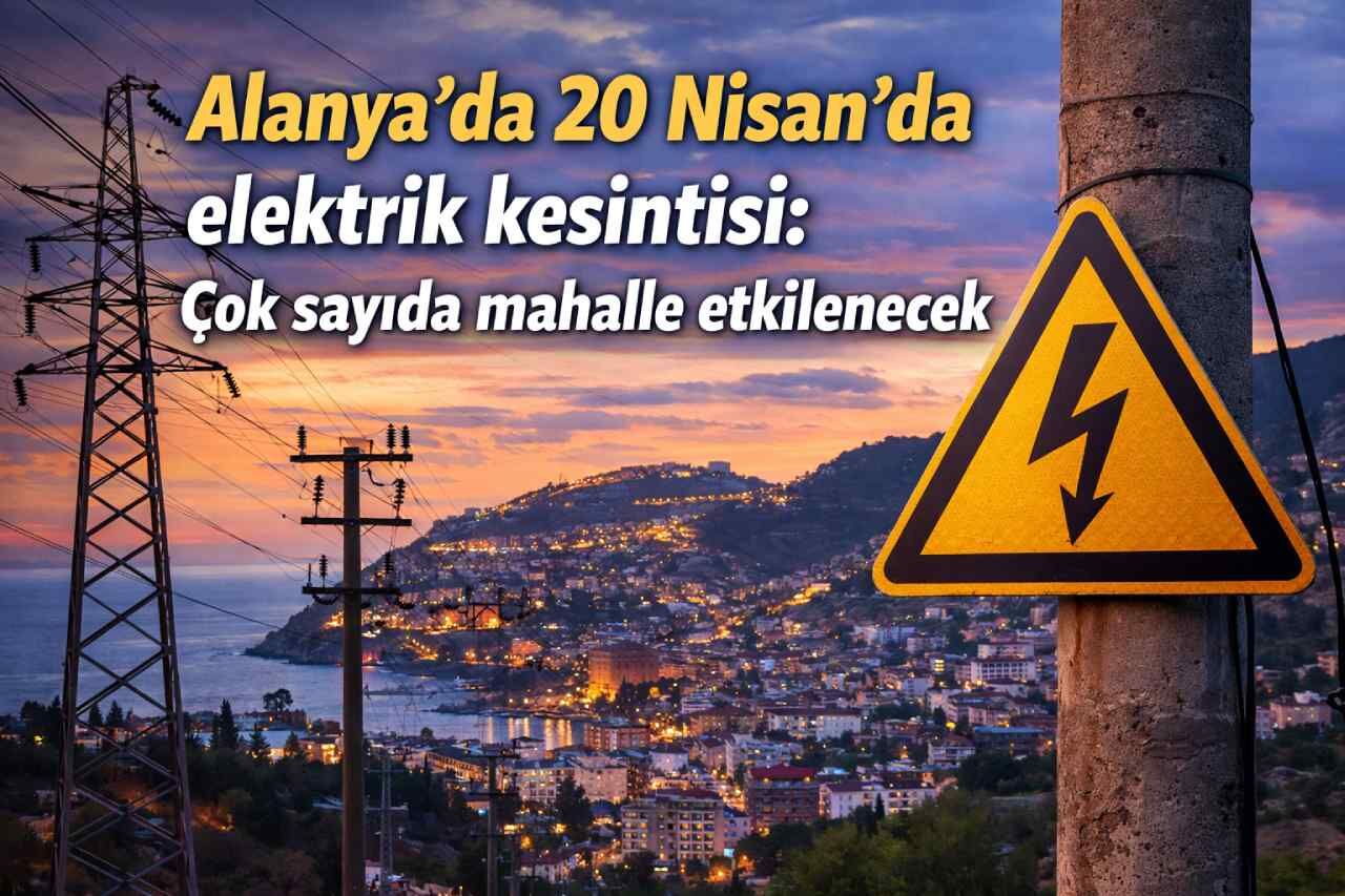 Alanya’da 20 Nisan’da elektrik kesintisi: Çok sayıda mahalle etkilenecek