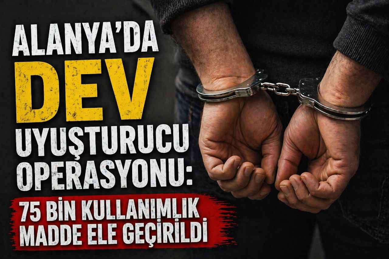 Alanya’da dev uyuşturucu operasyonu: 75 bin kullanımlık madde ele geçirildi