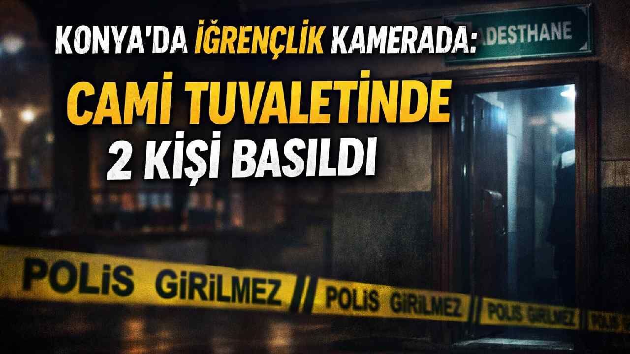 Konya'da iğrençlik kamerada: Cami tuvaletinde 2 kişi basıldı - Konya Haberleri