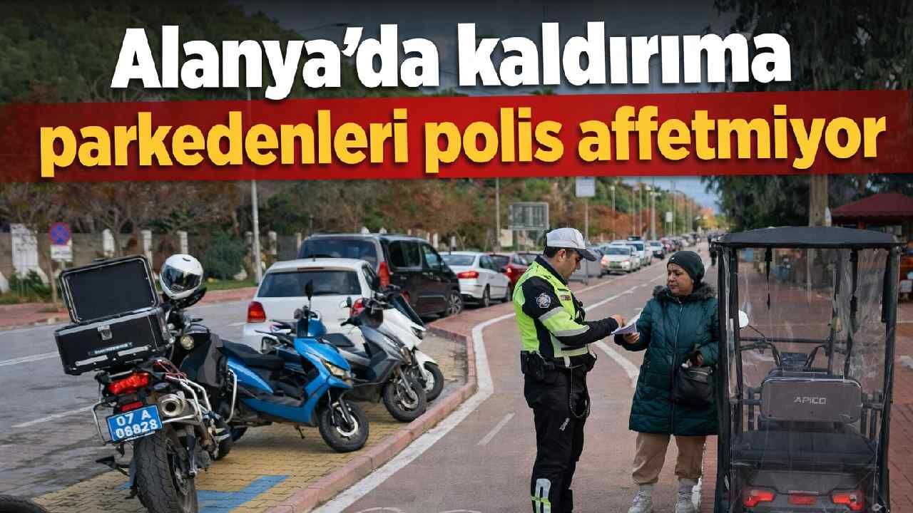 Alanya'da kaldırıma parkedenleri polis affetmiyor