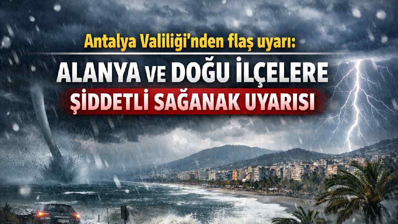 Antalya Valiliği'nden flaş uyarı: Alanya ve doğu ilçelere şiddetli sağanak geliyor
