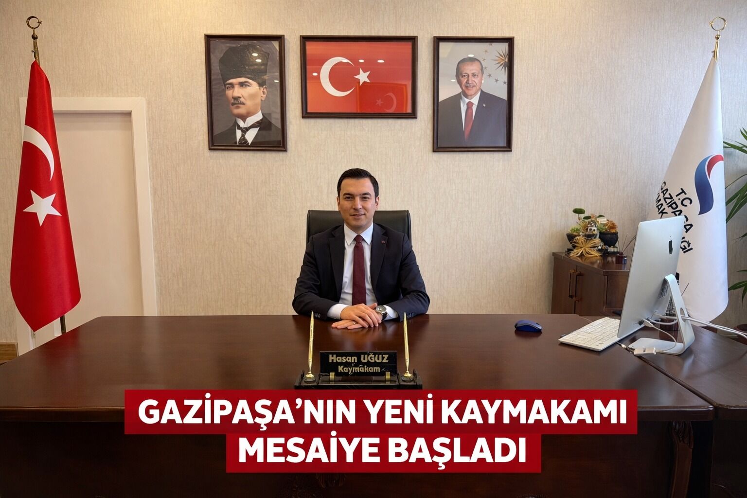 Gazipaşa'nın yeni kaymakamı mesaiye başladı