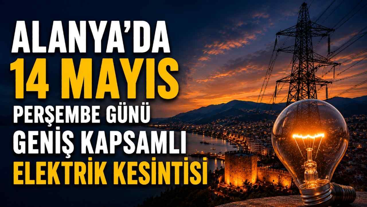 Alanya’da 14 Mayıs Perşembe günü geniş kapsamlı elektrik kesintisi