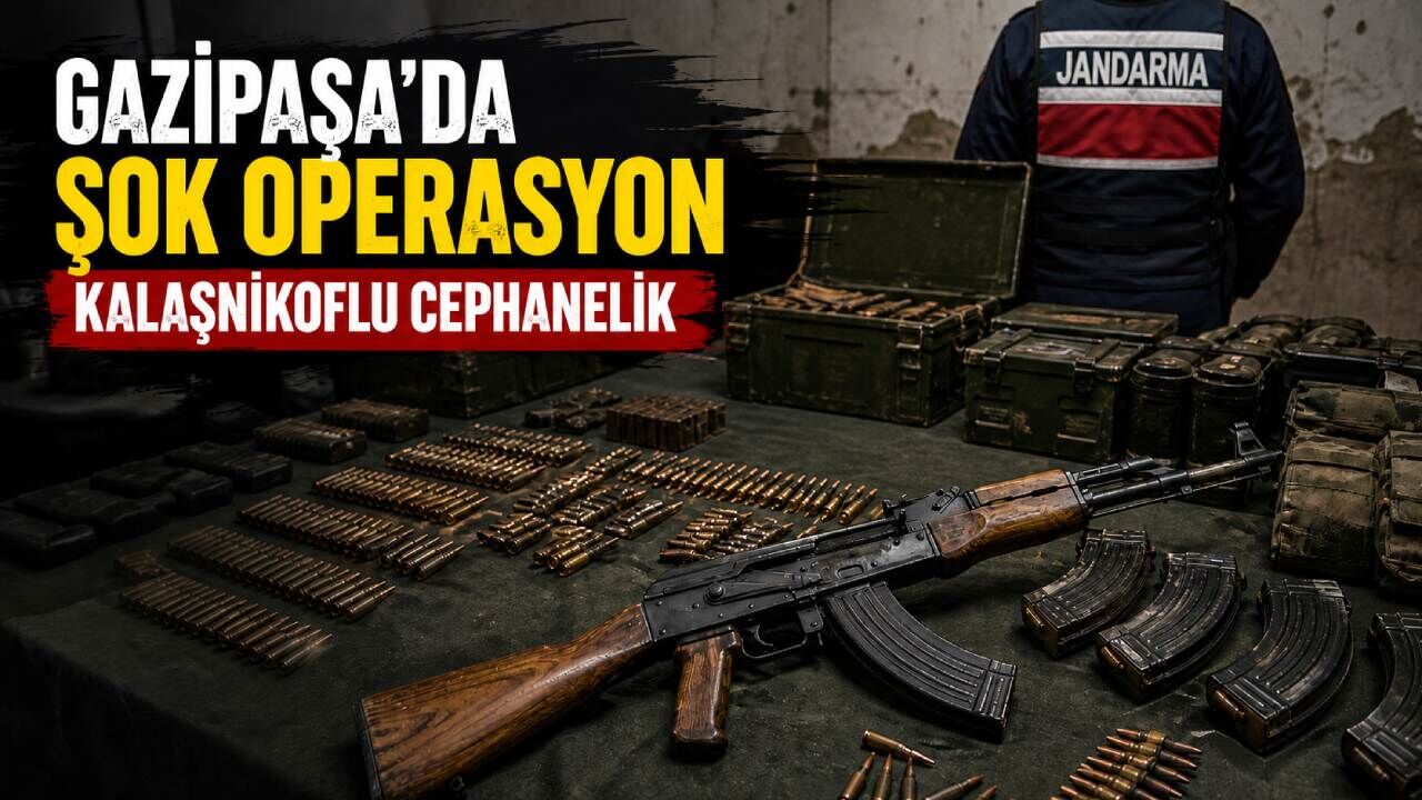 Son dakika - Gazipaşa'da Kalaşnikoflu cephanelik ele geçirildi