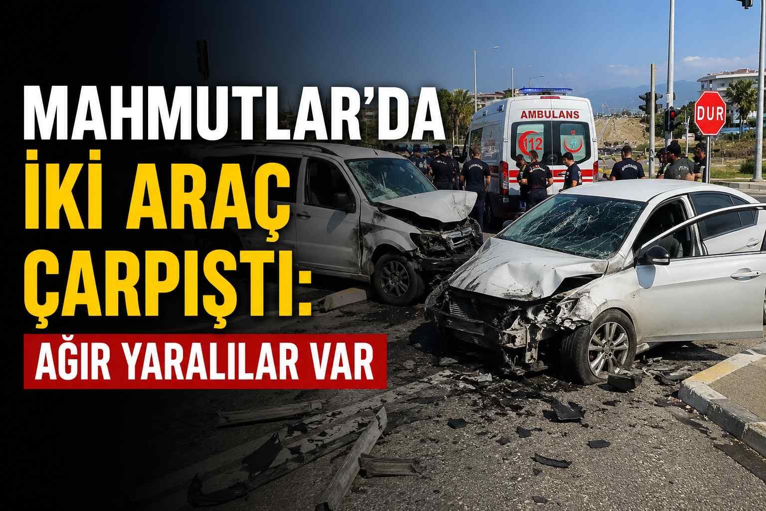 Mahmutlar’da iki araç çarpıştı: Ağır yaralılar var