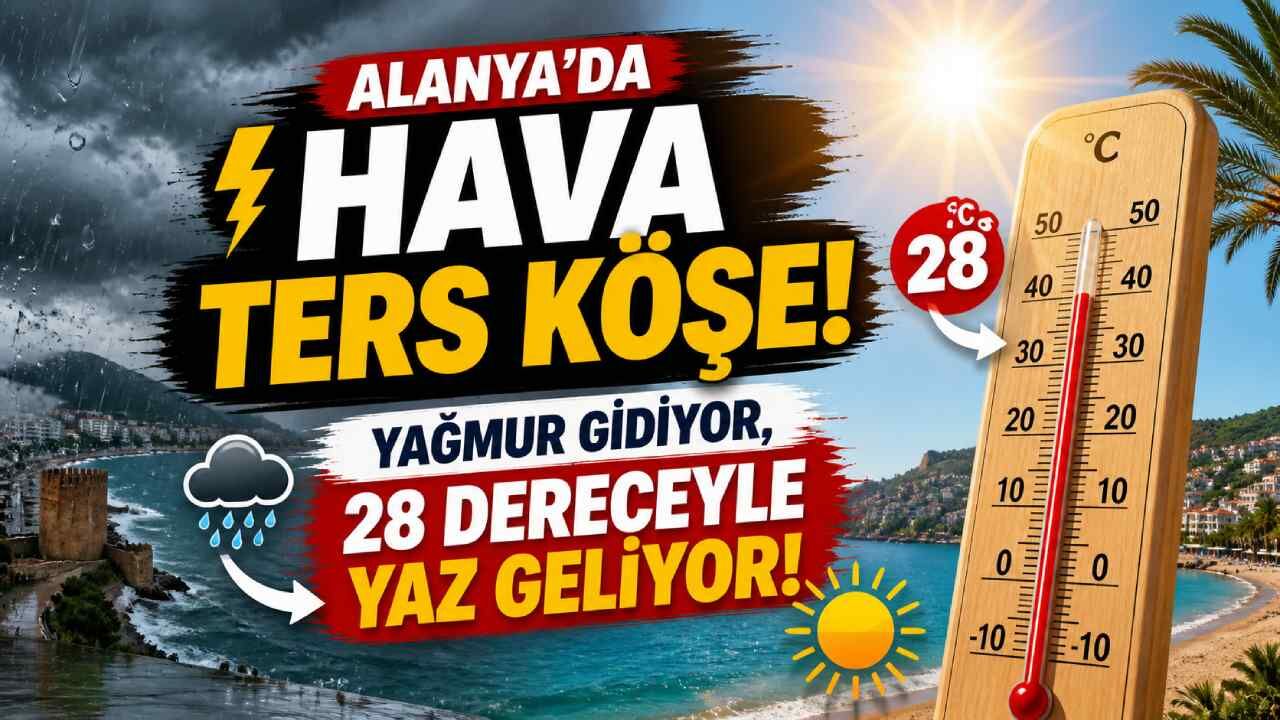 Alanya’da hava ters köşe: Yağmur gidiyor, 28 dereceyle yaz geliyor!
