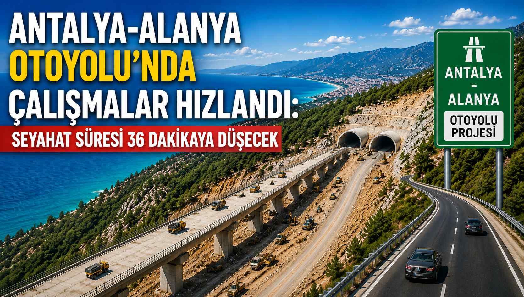 Antalya-Alanya Otoyolu'nda çalışmalar hızlandı: Seyahat süresi 36 dakikaya düşecek