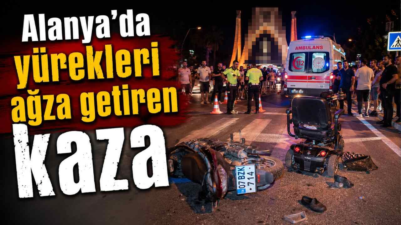 Alanya'da yürekleri ağza getiren kaza