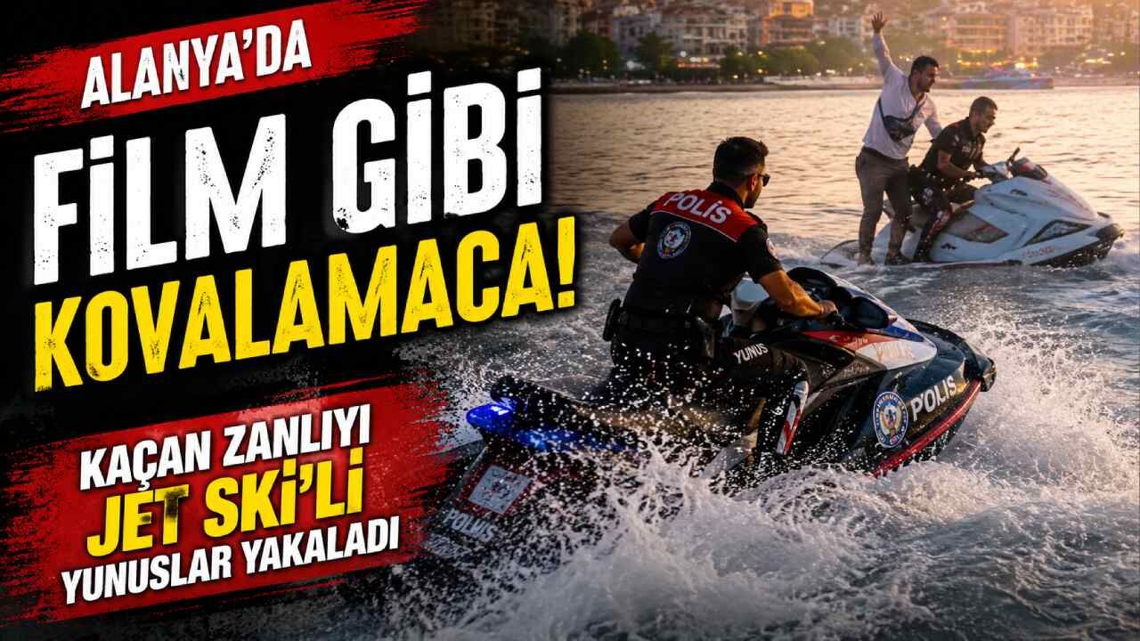 Alanya'da film gibi kovalamaca! Kaçan zanlıyı jet ski'li Yunuslar yakaladı
