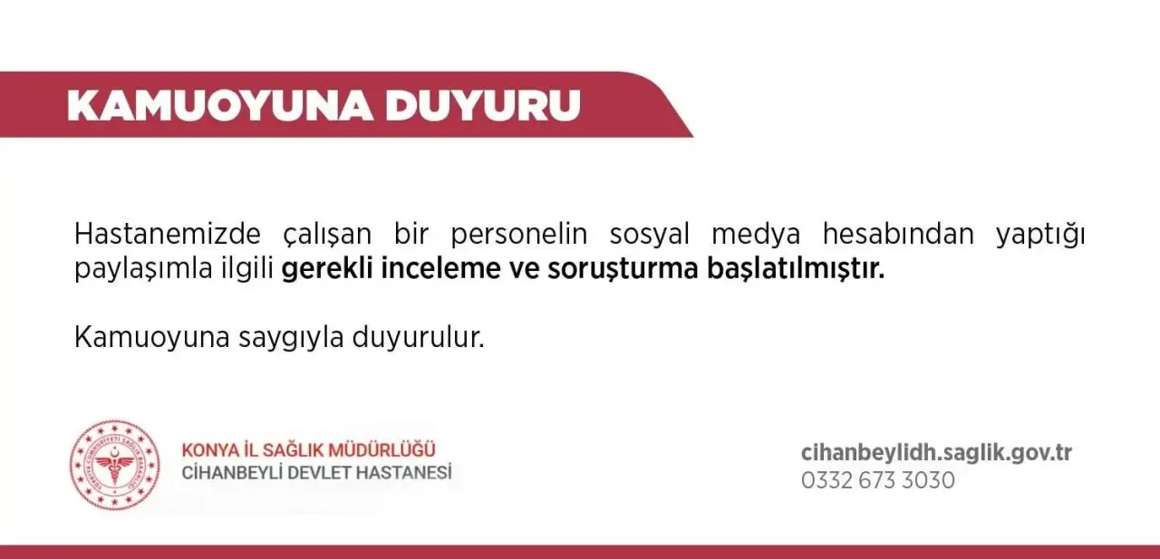 Konya hastaları hedef alan paylaşım