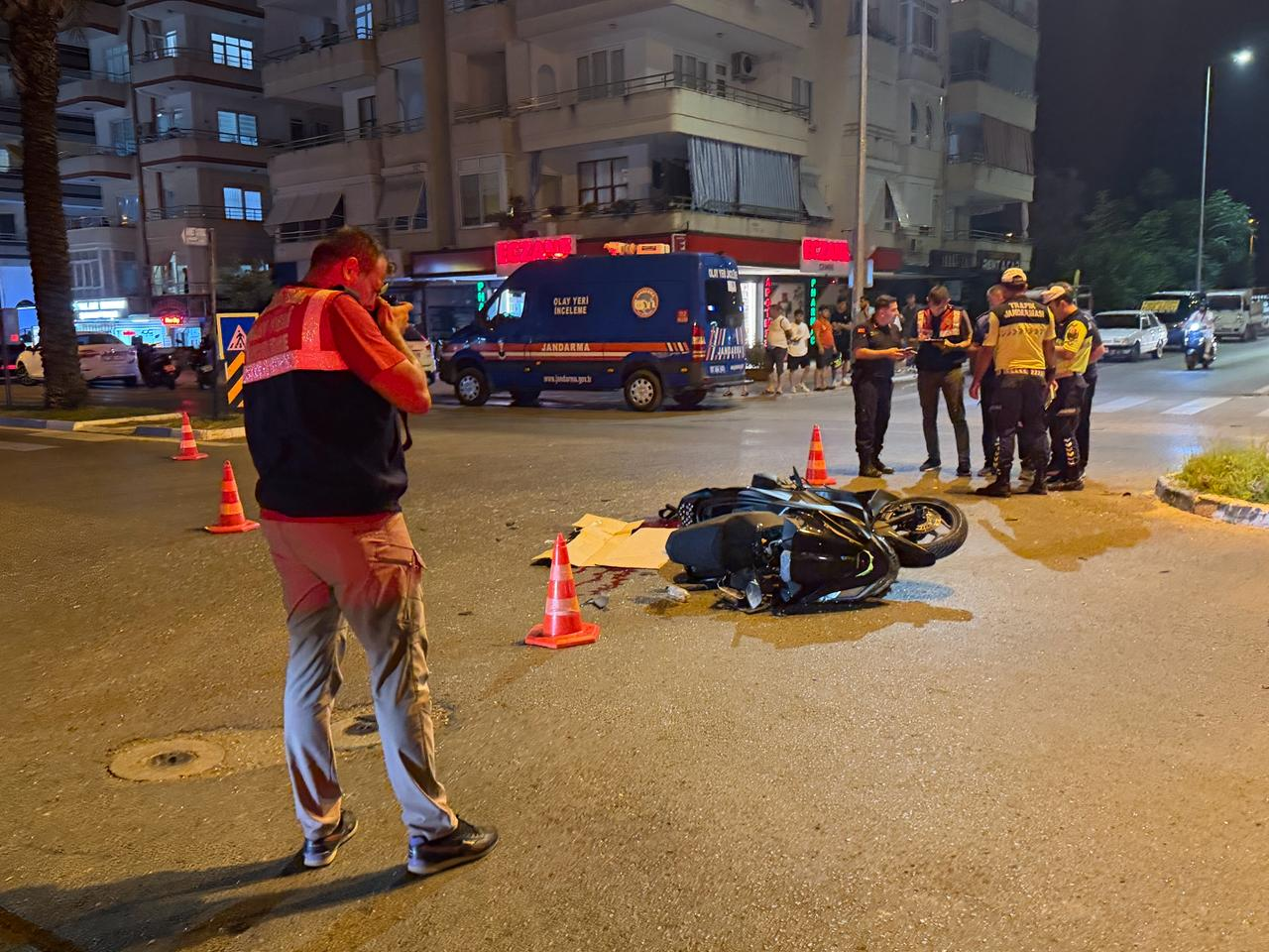 Alanya Mahmutlar trafik kazası olay yeri