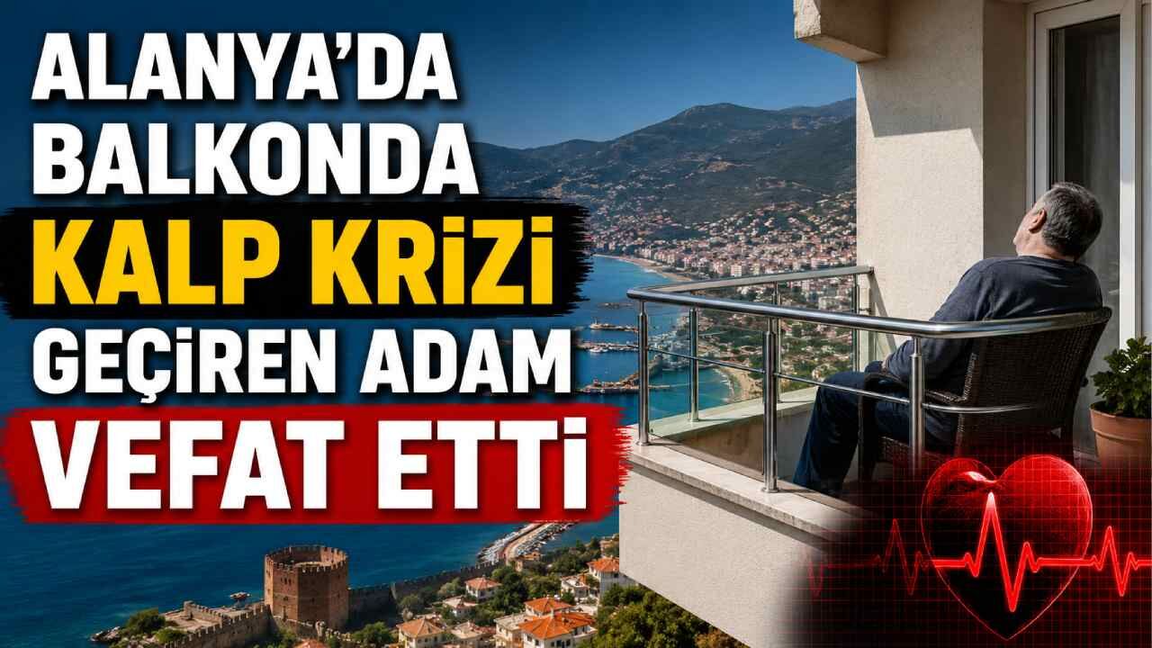 Alanya'da balkonda kalp krizi geçiren adam vefat etti