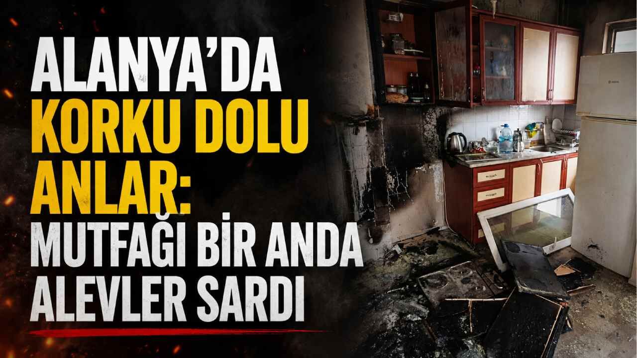 Alanya'da korku dolu anlar: Mutfağı bir anda alevler sardı