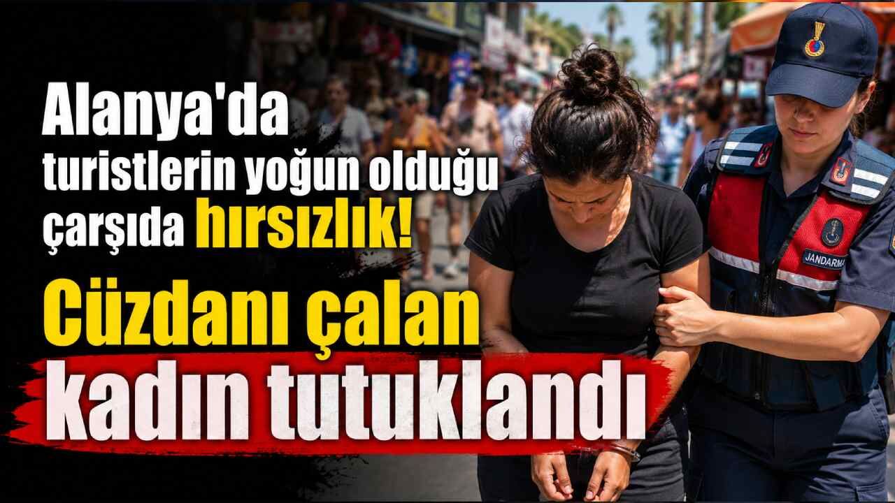 Alanya'da turistlerin yoğun olduğu çarşıda hırsızlık! Cüzdanı çalan kadın tutuklandı