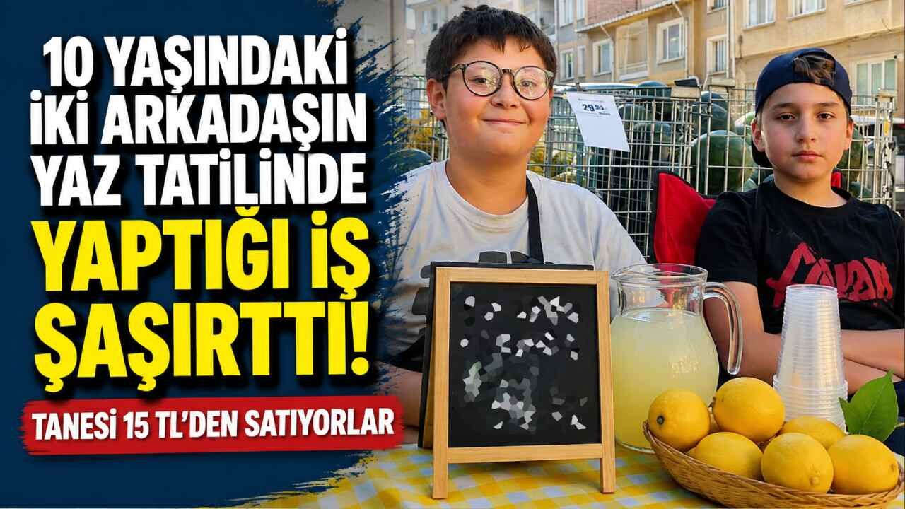10 Yaşındaki İki Arkadaş Limonata Satarak Harçlık Biriktiriyor