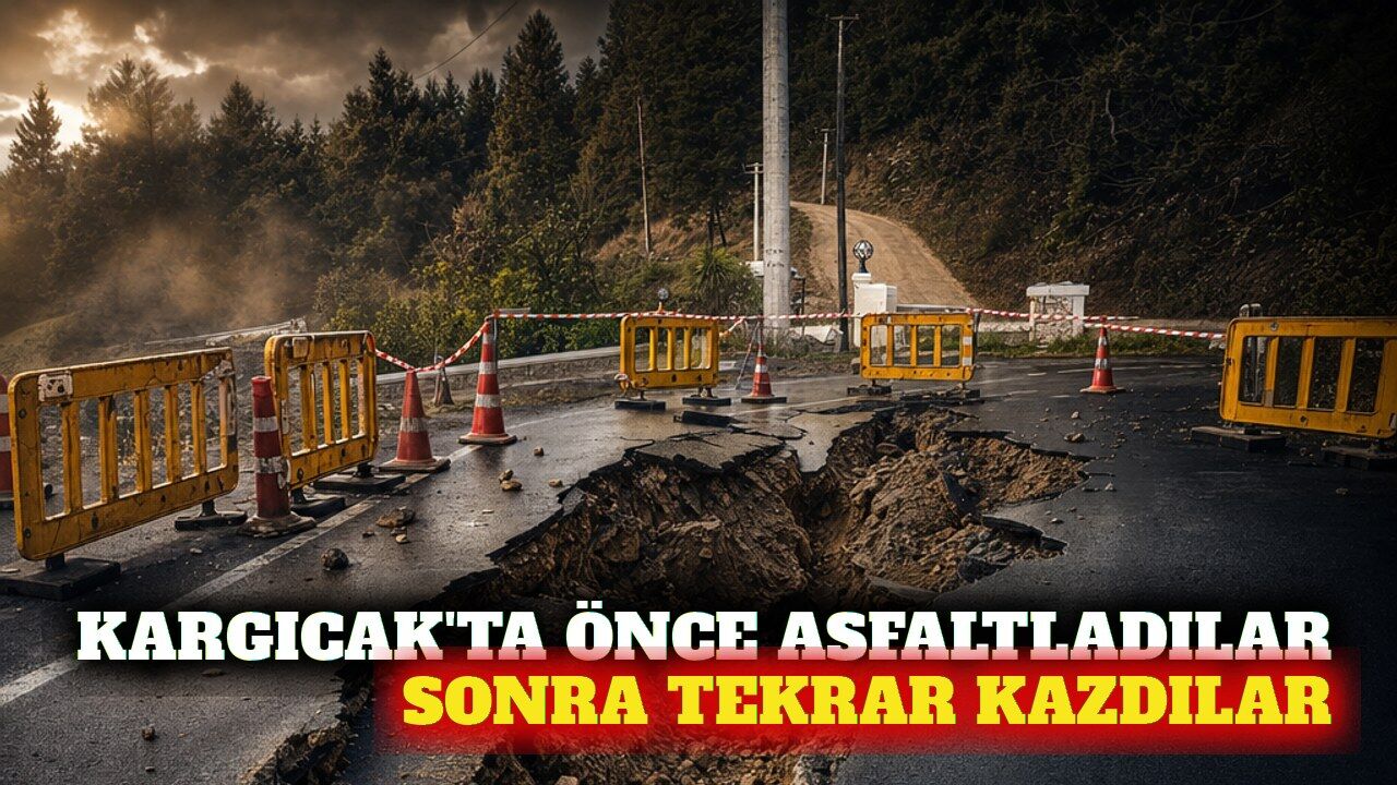 Kargıcak'ta yeni asfaltlanan yol tekrar kazıldı