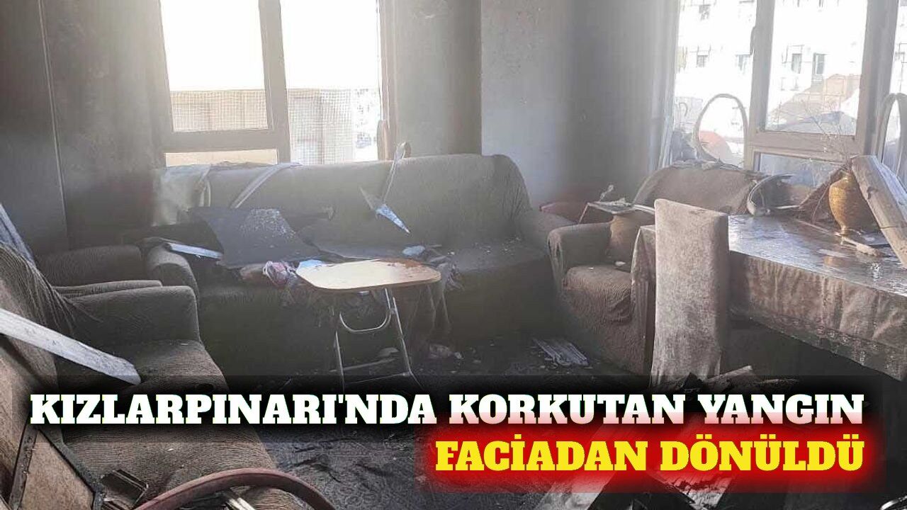 Alanya'da 5 katlı binanın en üst katında yangın