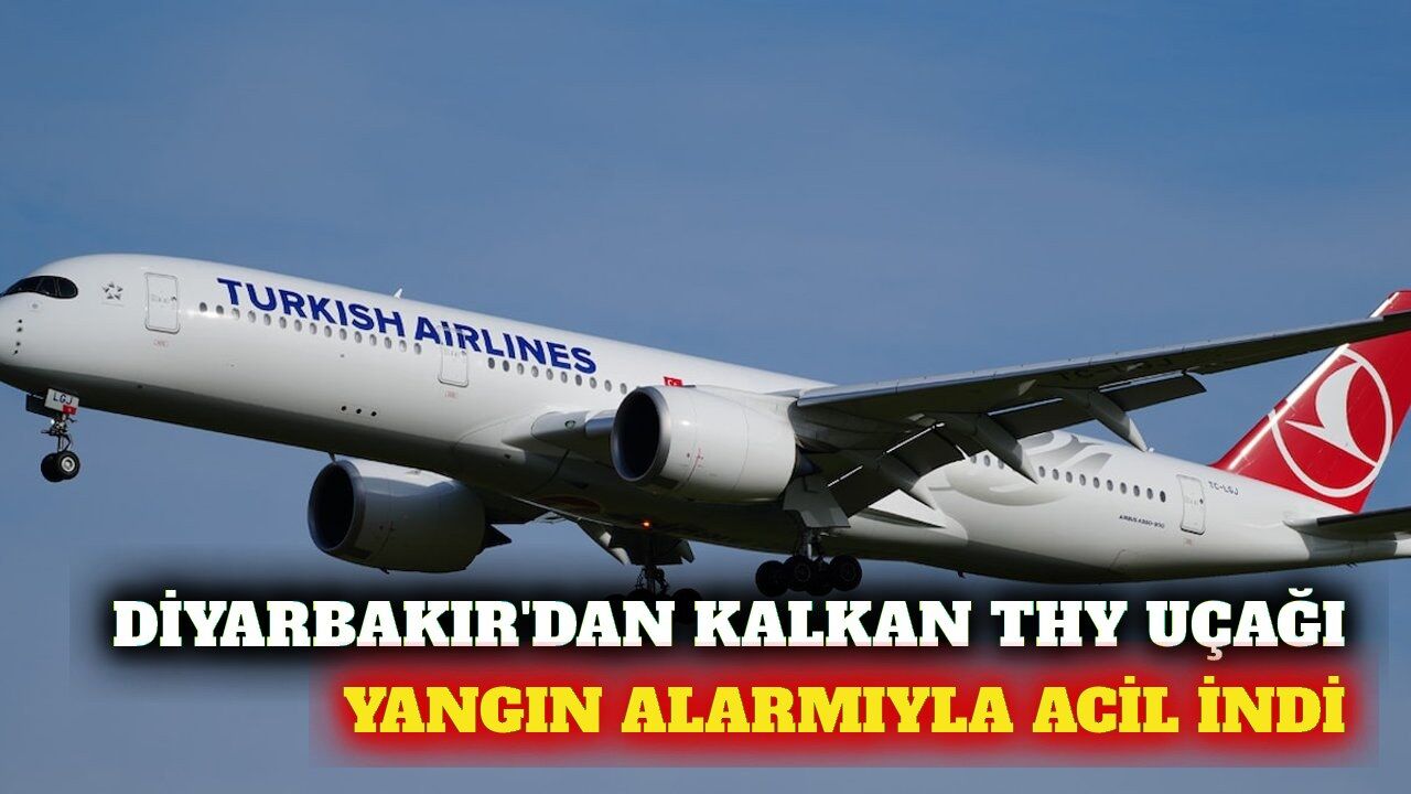 Diyarbakır'da THY uçağı yangın ikazı üzerine geri döndü