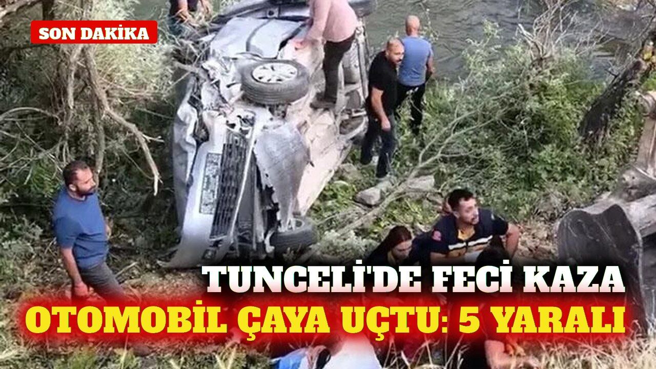 Tunceli'de kontrolden çıkan araç çaya devrildi: 5 yaralı