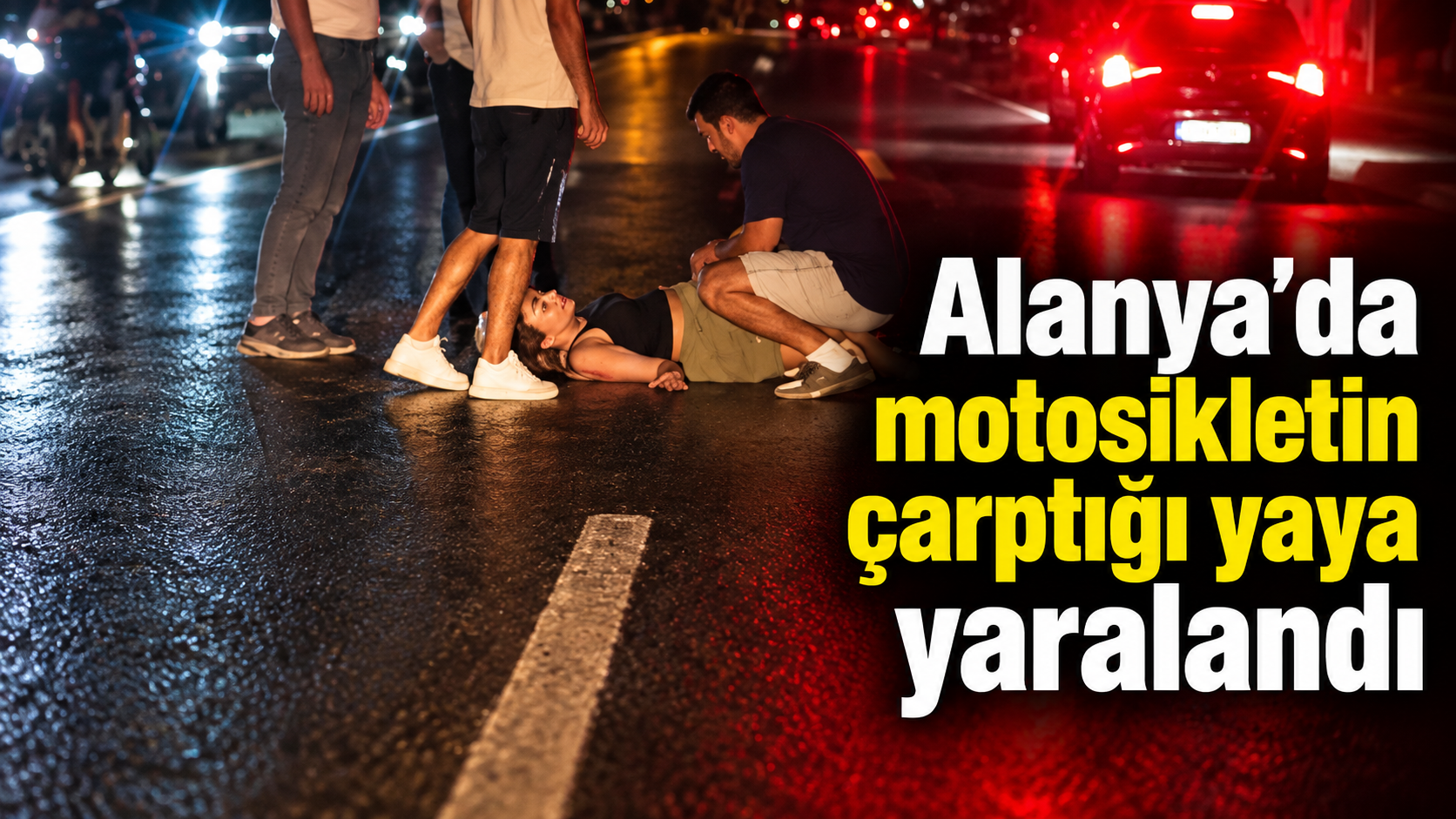 Alanya’da motosikletin çarptığı yaya yaralandı