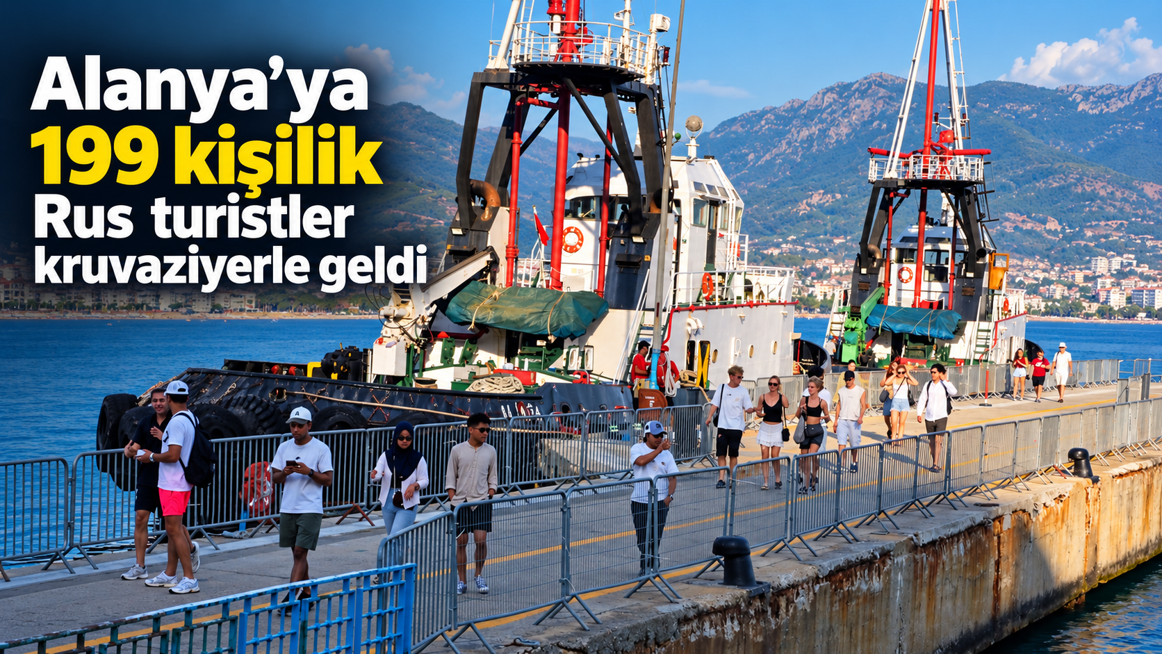 Alanya’ya 199 kişilik Rus turistler kruvaziyerle geldi