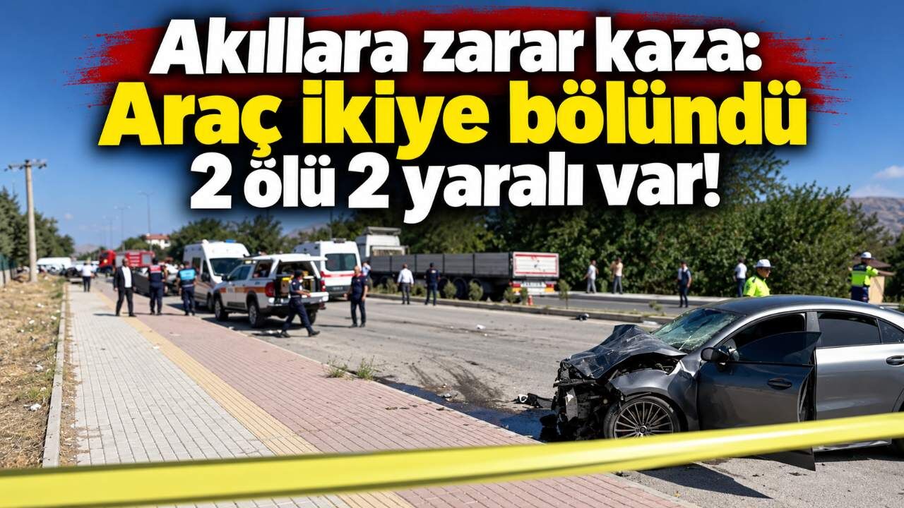 Akıllara zarar kaza: Araç ikiye bölündü 2 ölü 2 yaralı var!