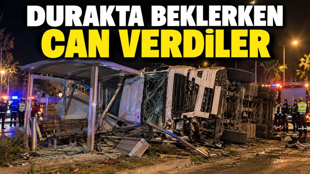 Manavgat-Alanya yolunda tır durağa devrildi: 2 kişi hayatını kaybetti