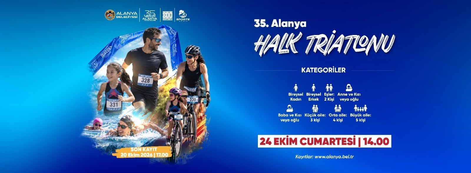 Alanya’da 35. kez triatlon heyecanı! Aileler ve sporseverler bugün yarışacak